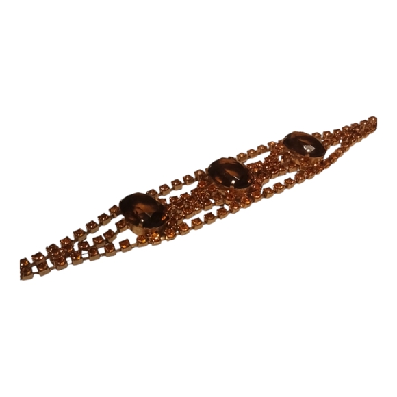 Jewelry - Topaz Glass Vintage Rhinestone Bracelet